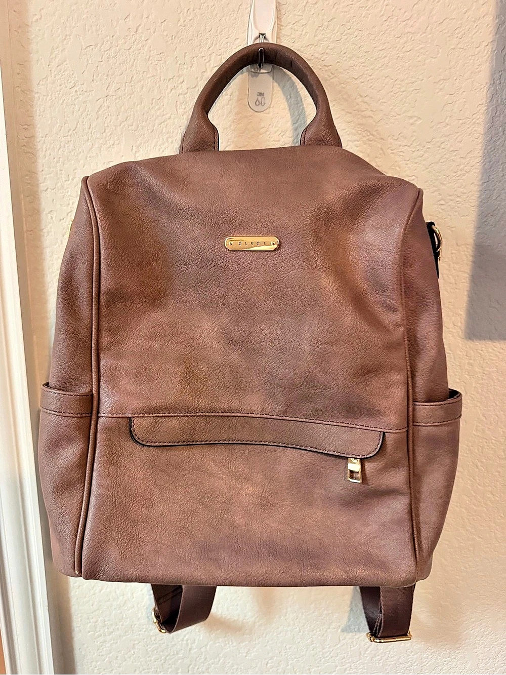 Cluci Mauve/Light Purple Leather-Style Backpack